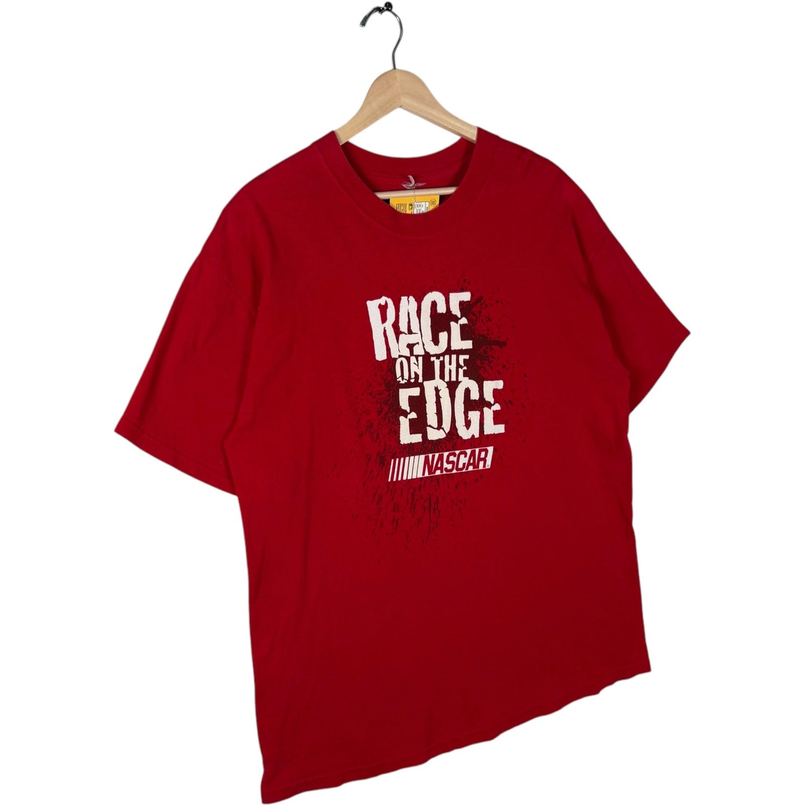 Vintage Race On The Edge Spellout Double Sided NASCAR Tee