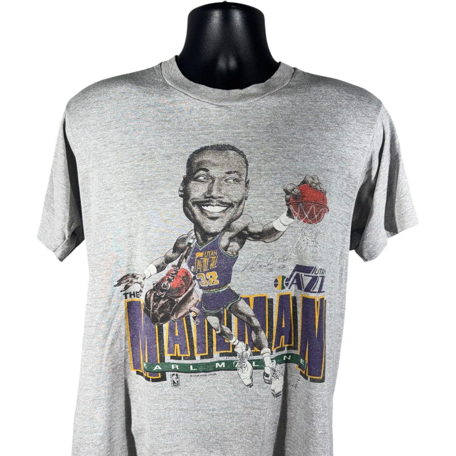 Vintage Salem Sports Utah Jazz Karl Malone Caricature Tee