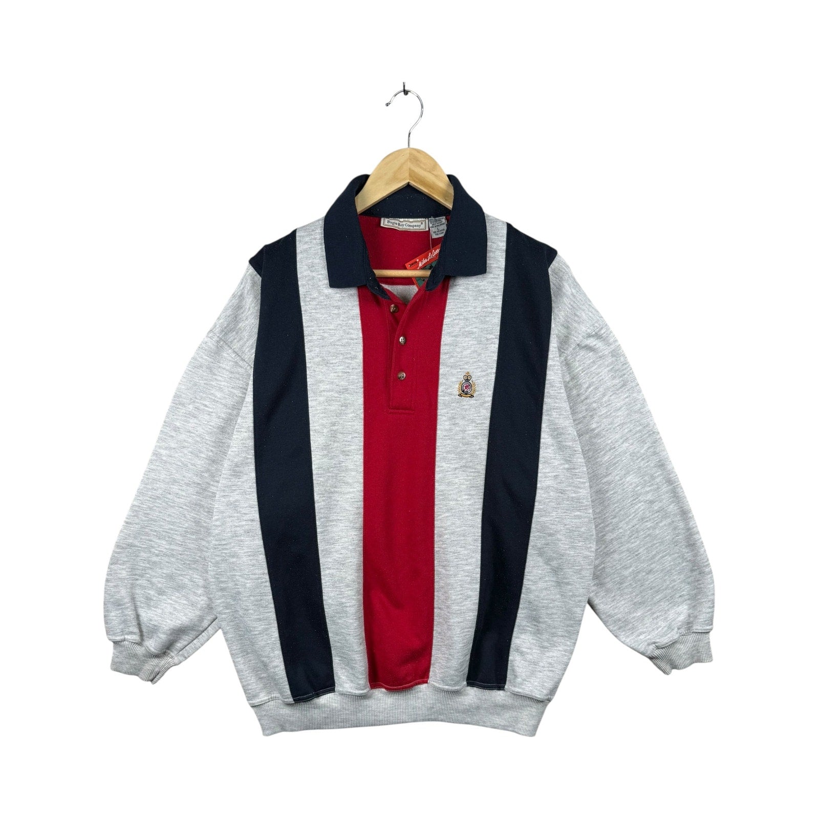 Vintage Bugle Boy Collared Pullover Long Sleeve