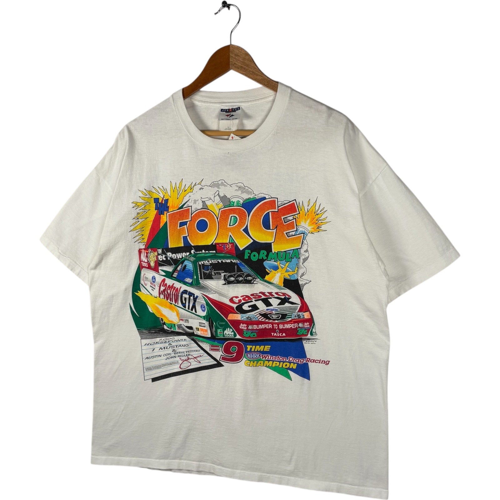 Vintage John Force Castrol XGT The Force Drag Racing Car Tee