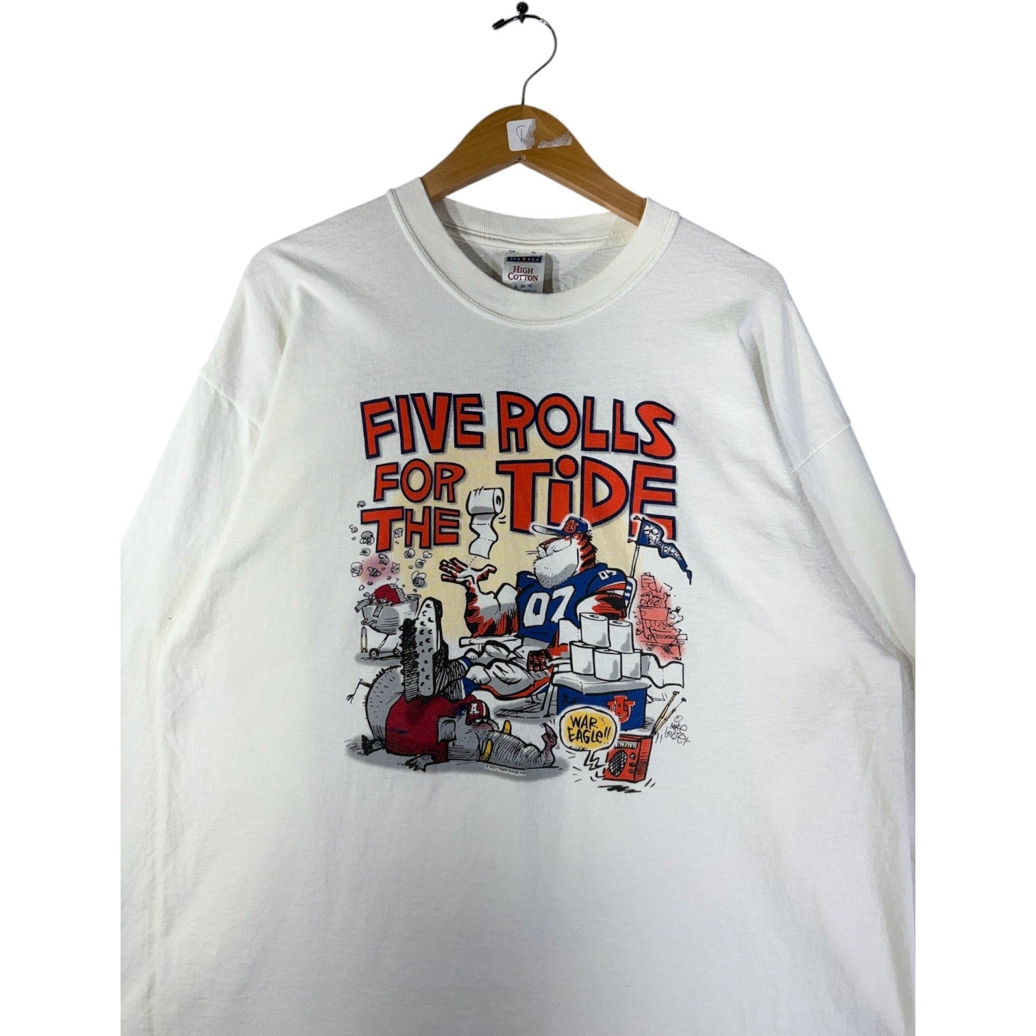 Vintage Auburn Tigers Five Rolls for the Tide Graphic Long Sleeve T-Shirt