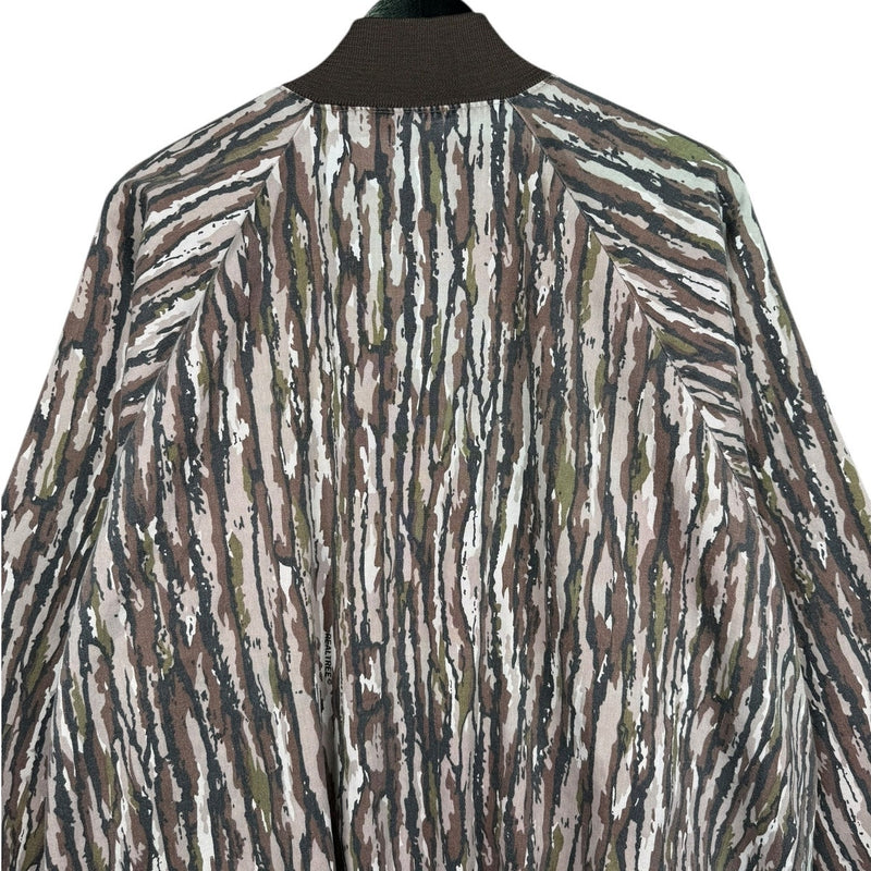 Vintage Tree Bark Camo Bomber Jacket