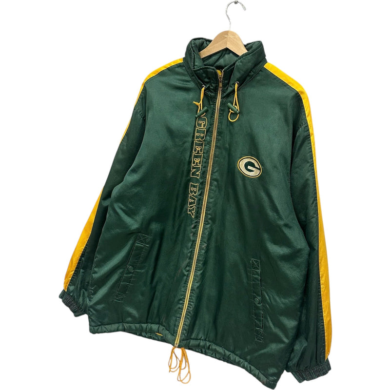 Vintage Green Bay Packers Spellout NFL Puffer Jacket Medium