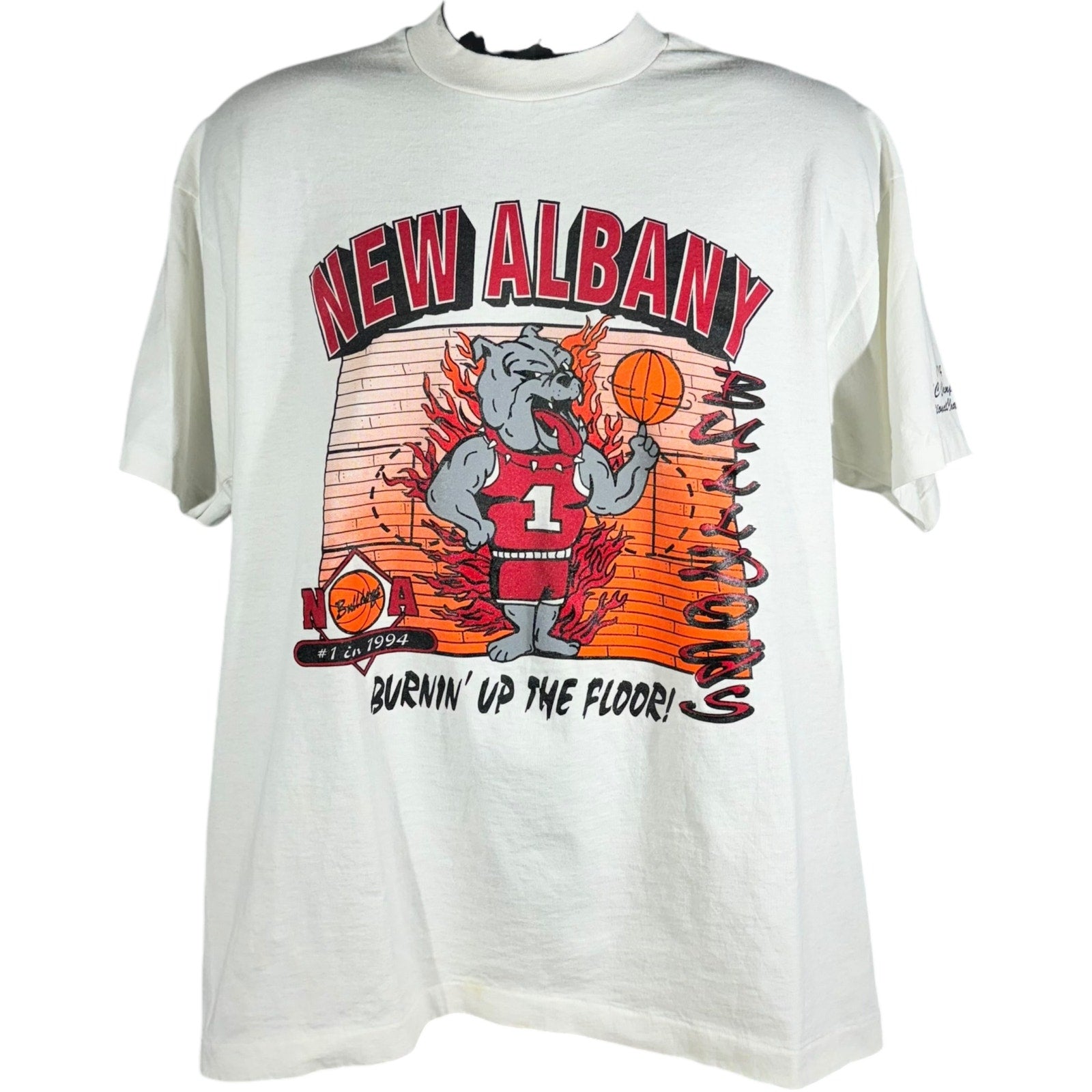 Vintage New Albany Bulldogs Mascot Basketball Tee 90s