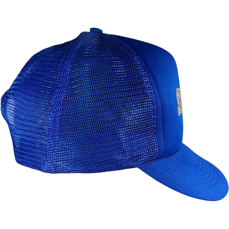 Vintage Blue Angels Spellout Trucker Snapback Hat 90s