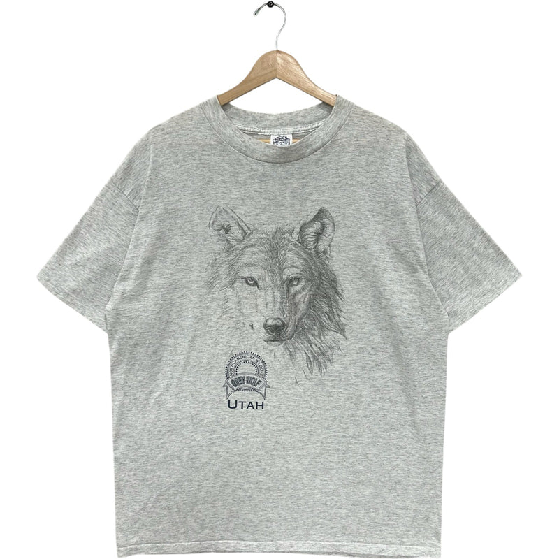 Vintage Utah Grey Wolf Large Face Nature Tee