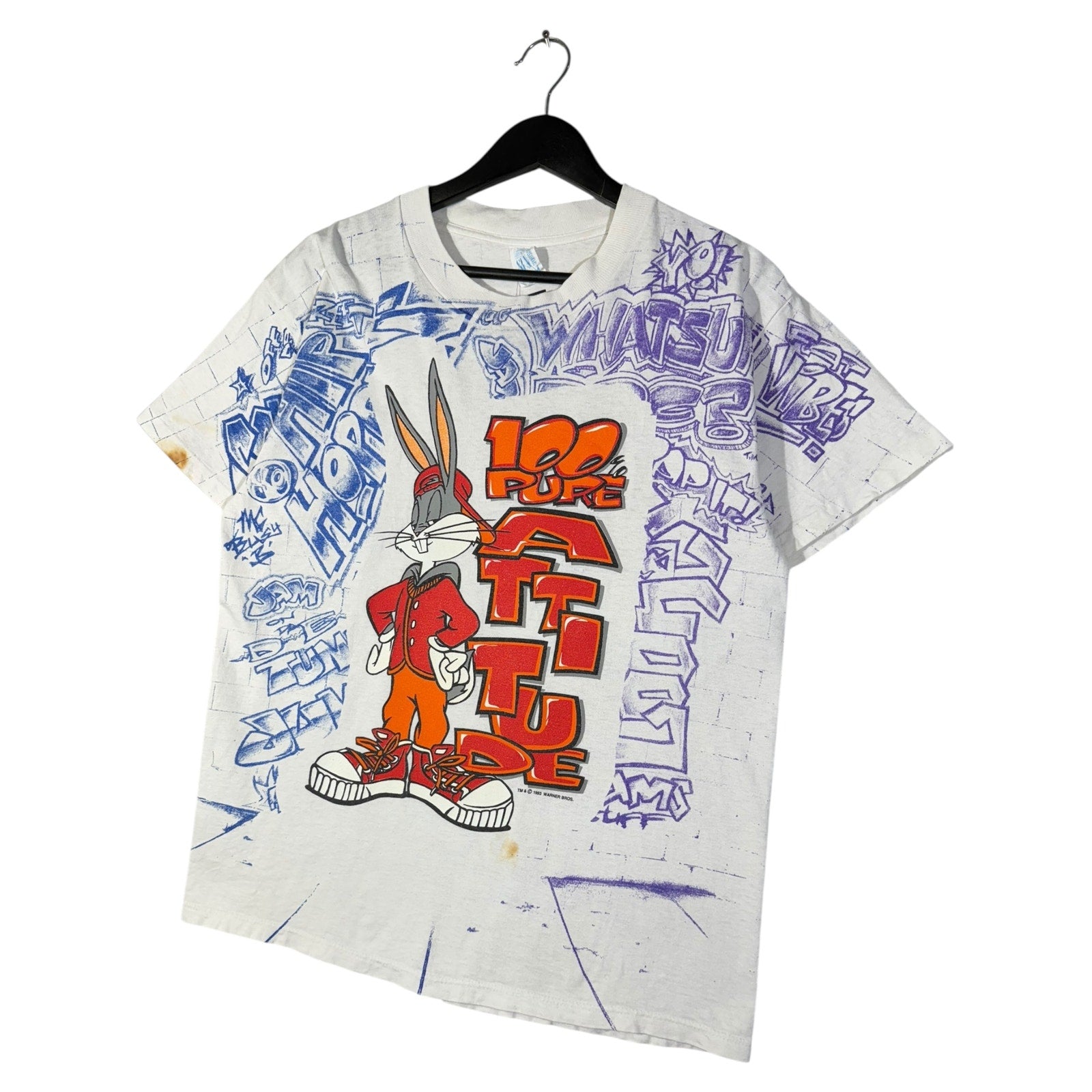 Vintage Looney Tunes Bugs Bunny Graffiti "Attitude" T-Shirt