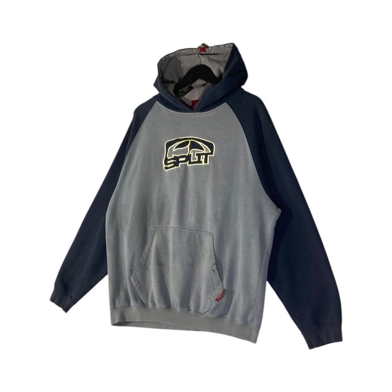 Vintage Split Logo Colorblock Hoodie