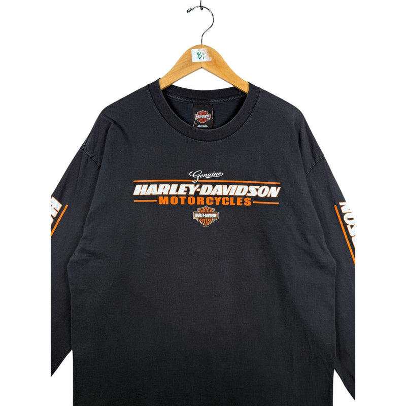 Vintage Harley Davidson Genuine Motorcycles Delano MN Long Sleeve T-Shirt