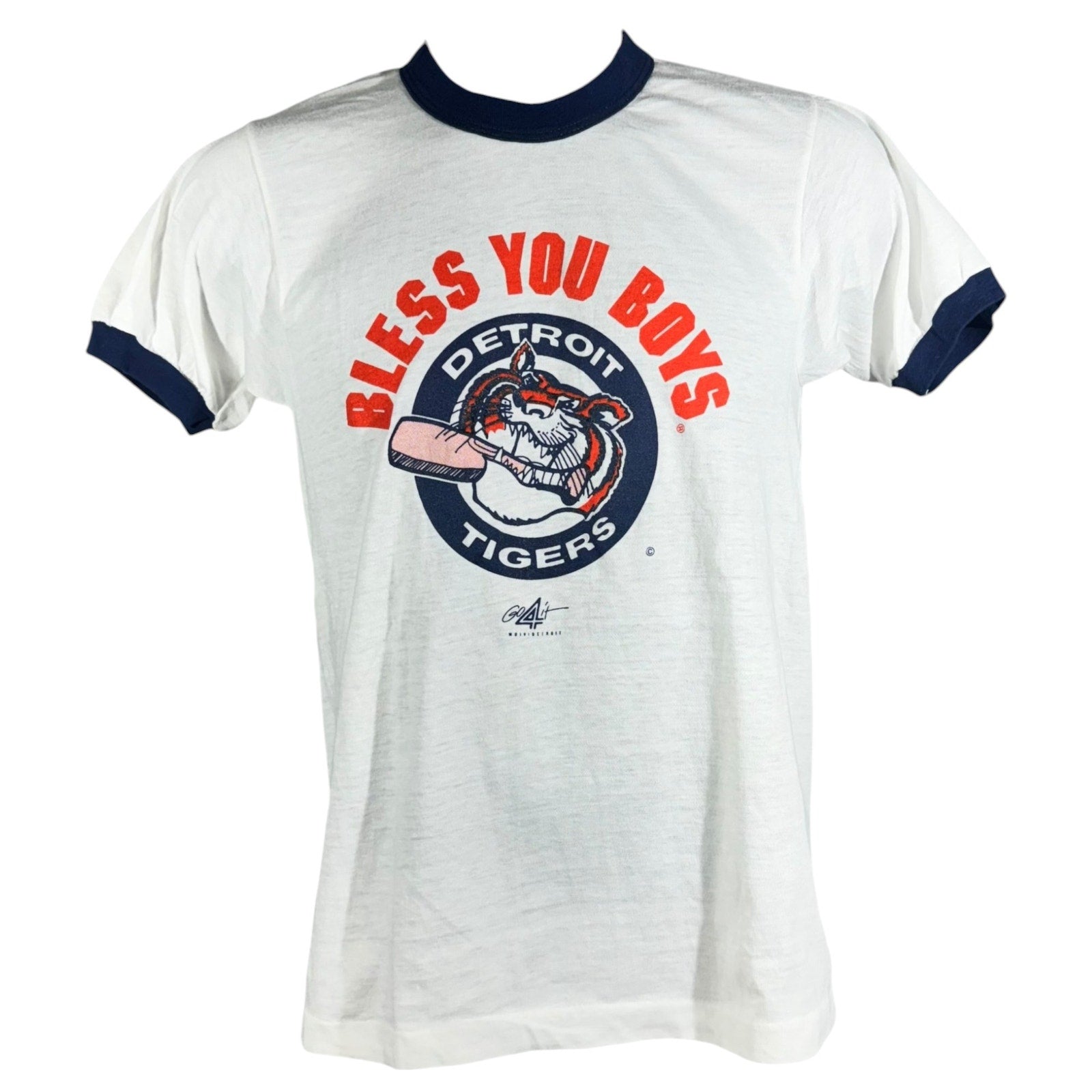 Vintage Detroit Tigers "Bless You Boys" Ringer Tee 80s