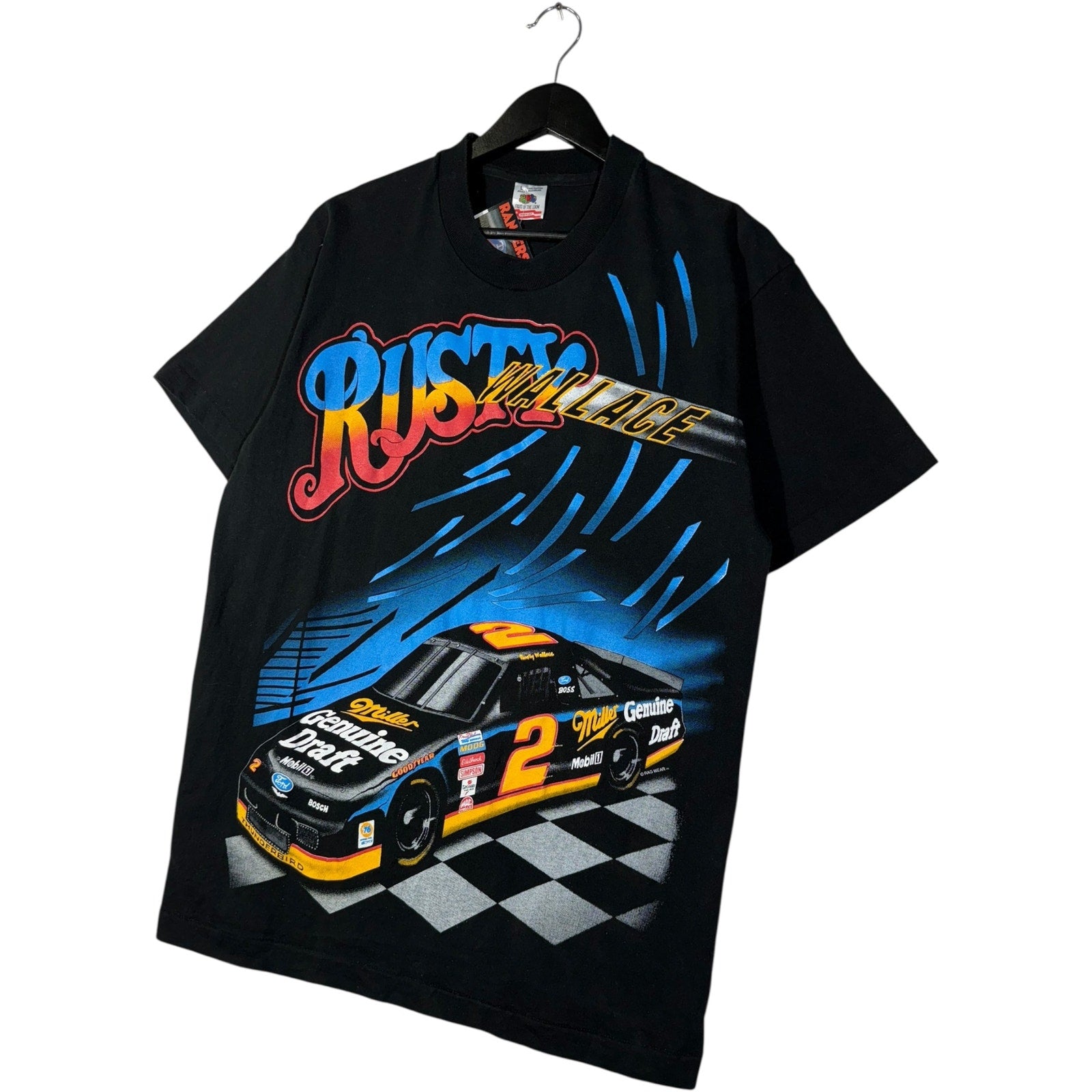 Vintage Rusy Wallace AOP NASCAR T-Shirt