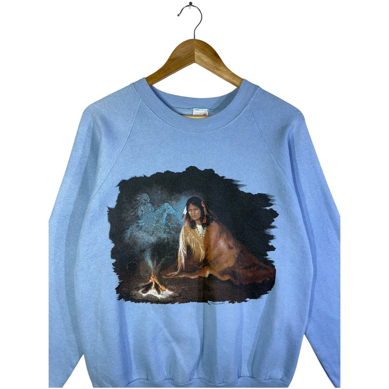 Vintage Native American Spirit Horses Campfire Crewneck