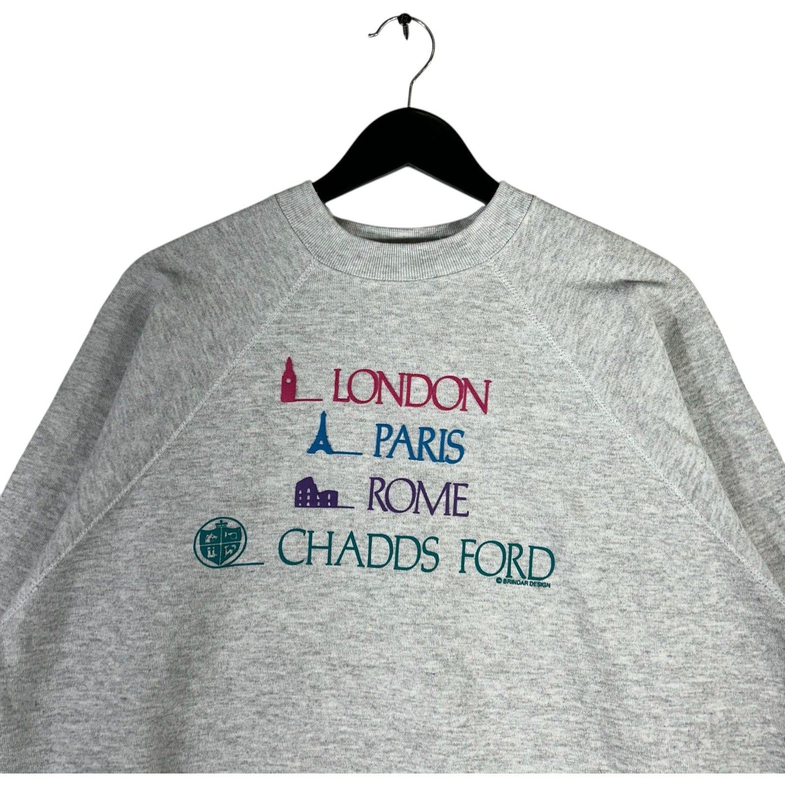 Vintage "London Paris Rome Chadds Ford" Spellout Crewneck