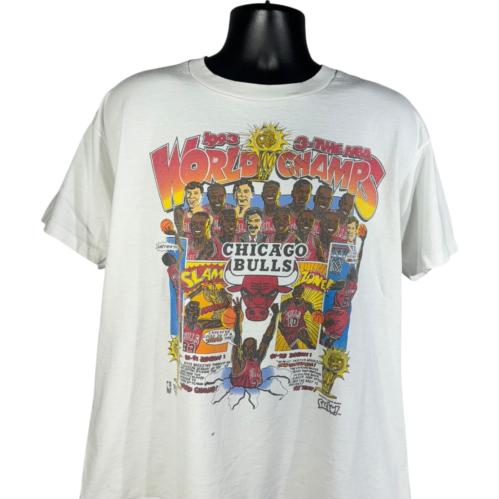 Vintage Chicago Bulls World Champions Caricature Tee 1993