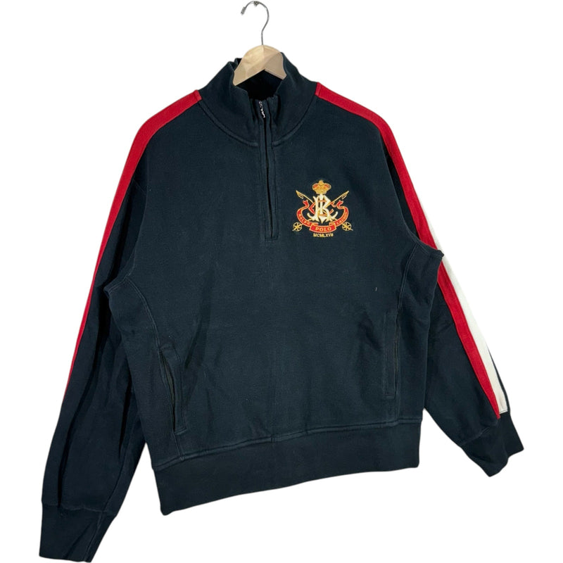 Vintage Polo Ralph Lauren Crest Embroidered 1/4 Zip Sweatshirt