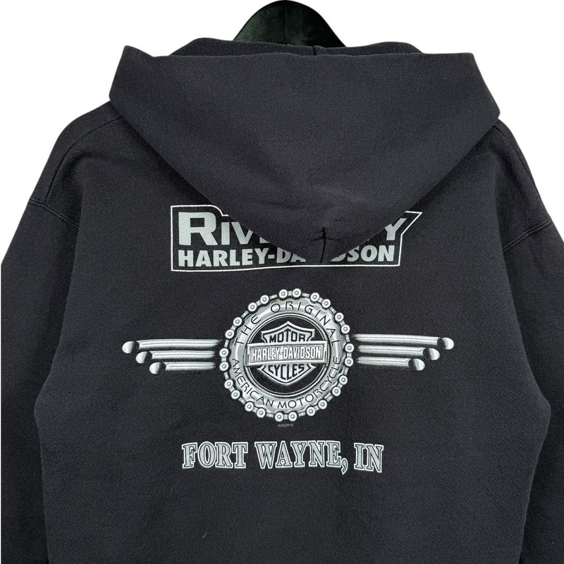 Vintage Harley Davidson Rivertown Fort Wayne Hoodie