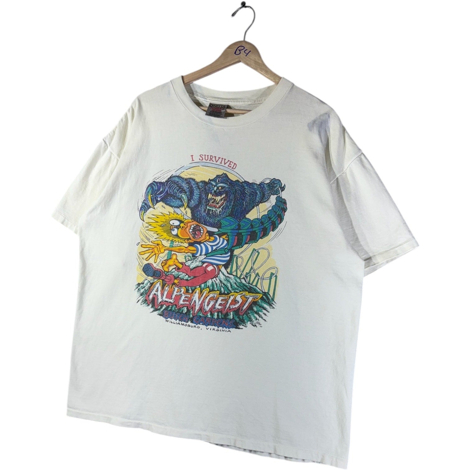 Vintage I Survived Alpengeist Busch Gardens 90s T-Shirt