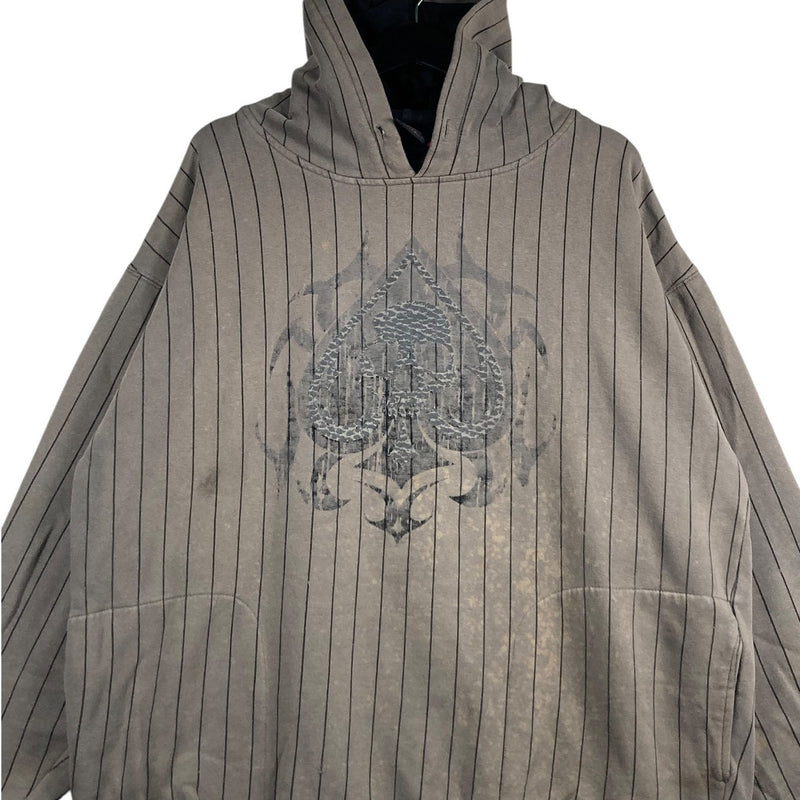 Vintage Ace of Spades Striped Graphic Hoodie