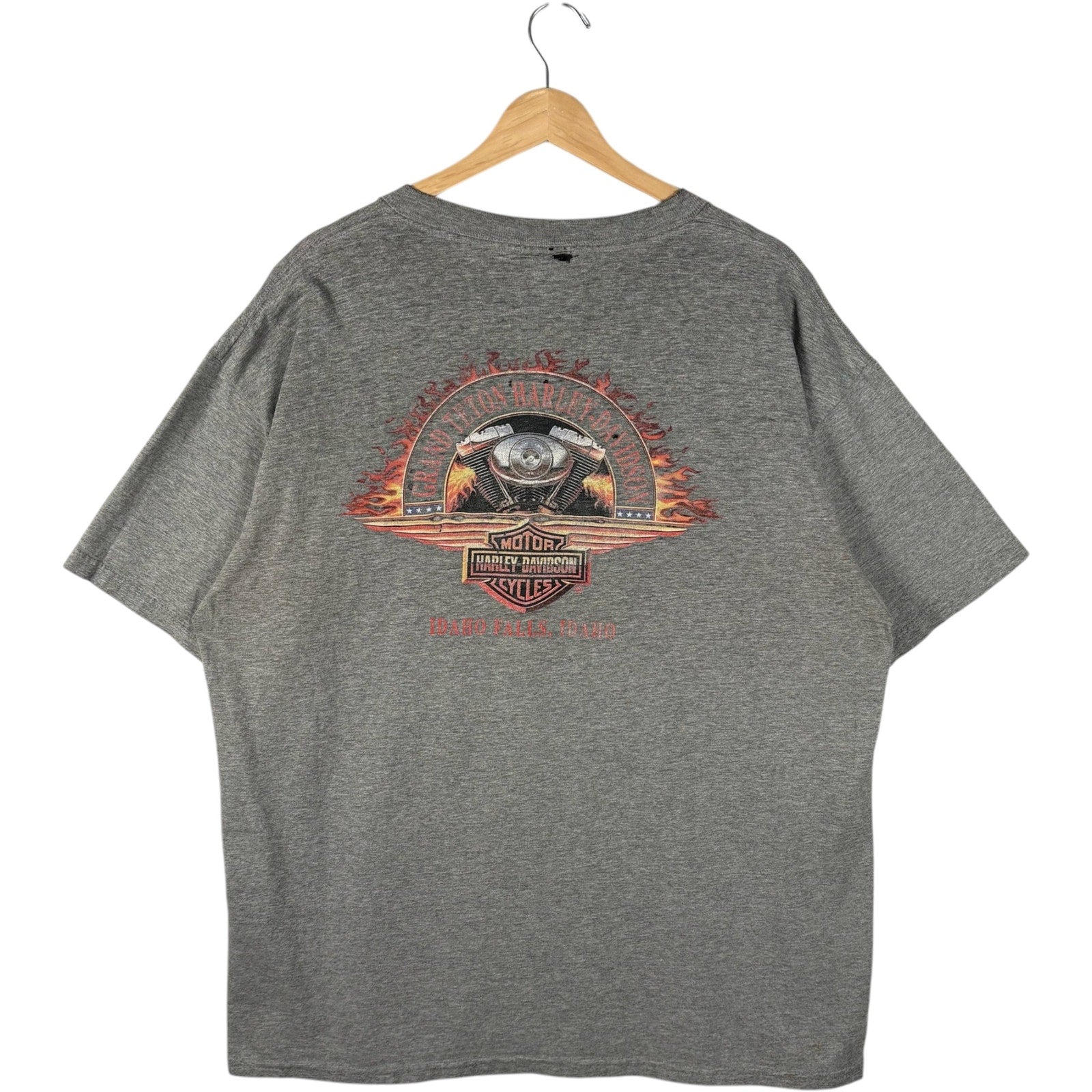 Vintage Harley Davidson Flaming Engine Tee