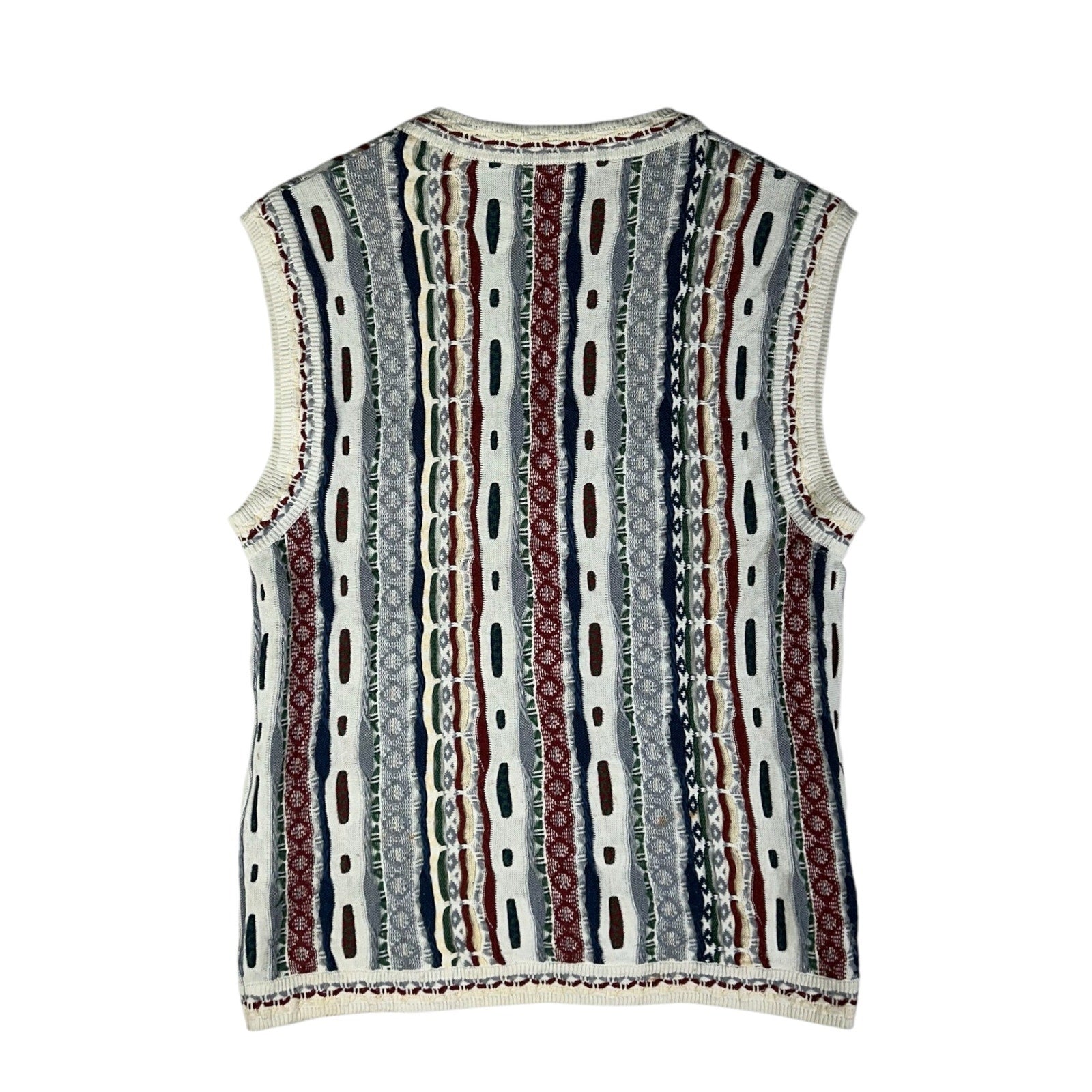 Vintage 3D Knit Button Down Sweater Vest