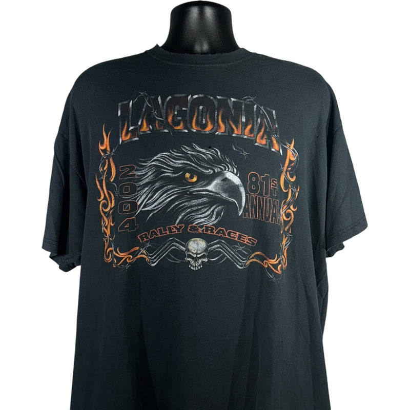 Vintage Lagonia Flaming Eagle Motorcycle Tee 2004