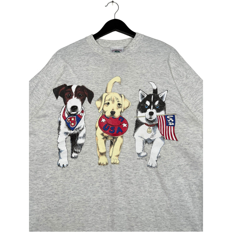 Vintage Patriotic USA Puppies Cute T-Shirt