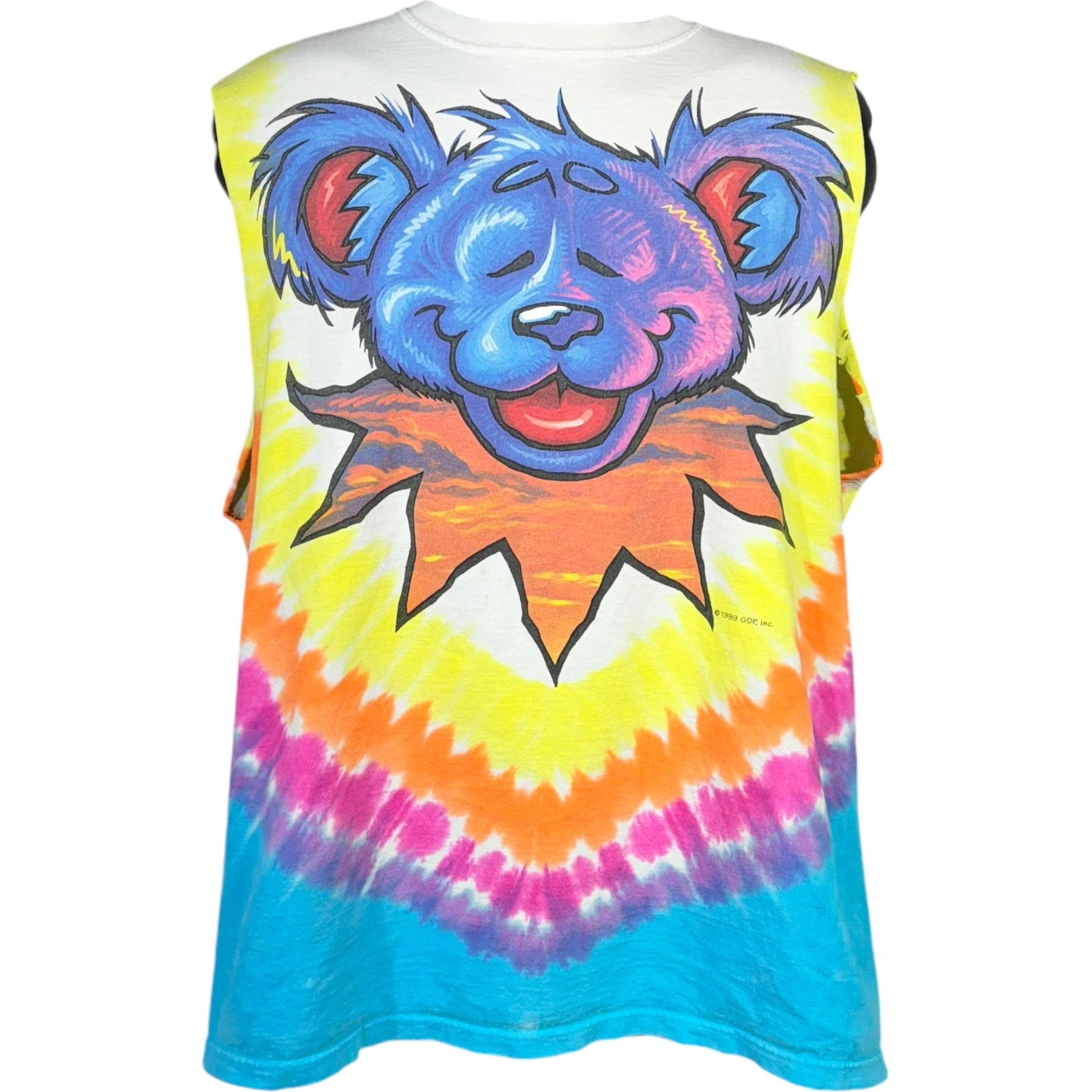 Vintage Grateful Dead Dancing Bear Tie Dye Cut Off Tee