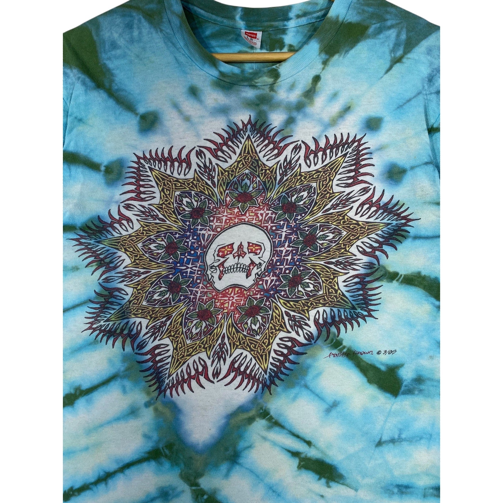 Vintage Tie Dye Philip Brown Skull T-Shirt