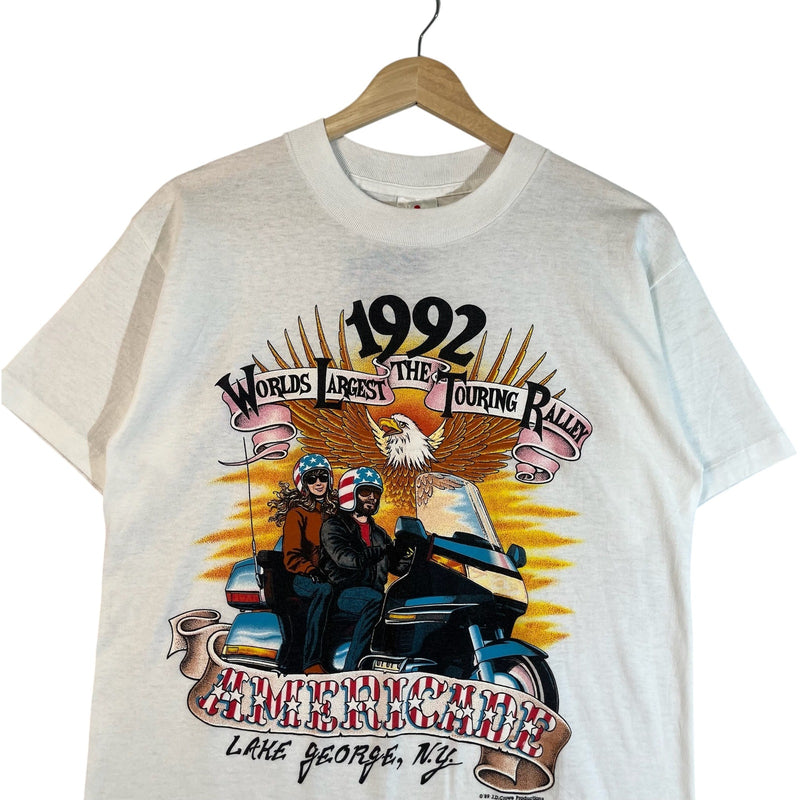 Vintage The Americade Rally Lake George NY Biker Tee 1992
