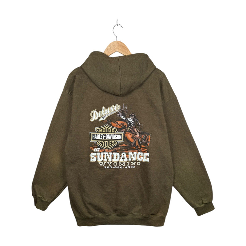 Vintage Harley Davidson Sundance Wyoming Graphic Hoodie