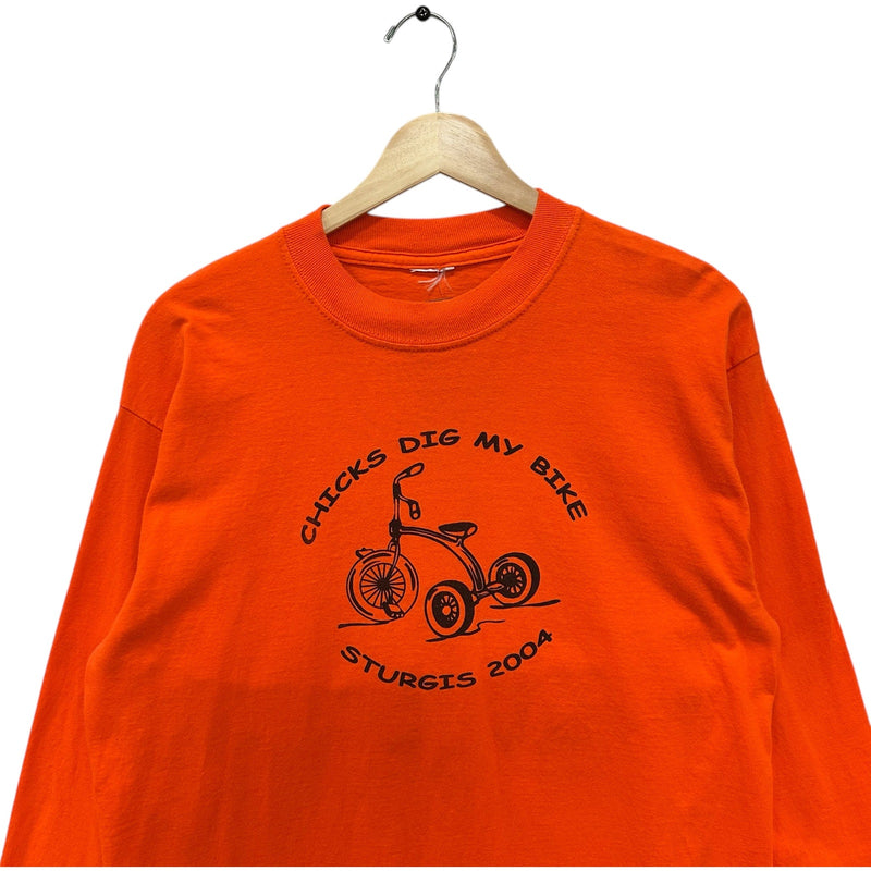 Vintage Chick Dig My Ride Sturgis Humor Novelty Long Sleeve