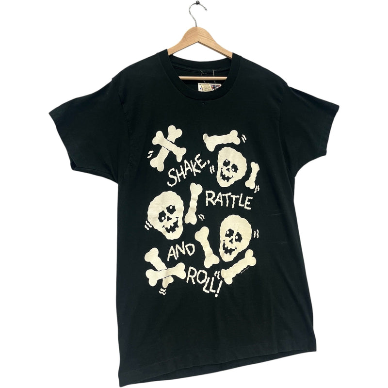 Vintage Shake Rattle & Roll Skull & Crossbones Tee 90s