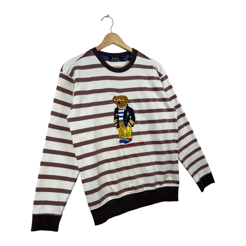 Vintage Polo Ralph Lauren Striped Bear Embroidered Crewneck