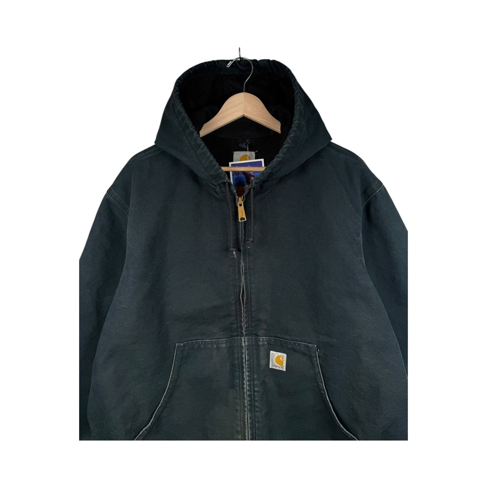 Vintage Carhartt J131 BLK Hooded Insulated Workwear Jacket