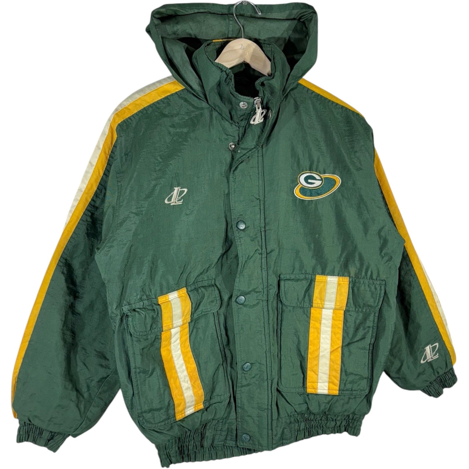 Vintage Youth NFL Logo Athletic Green Bay Packers Puffer Jacket