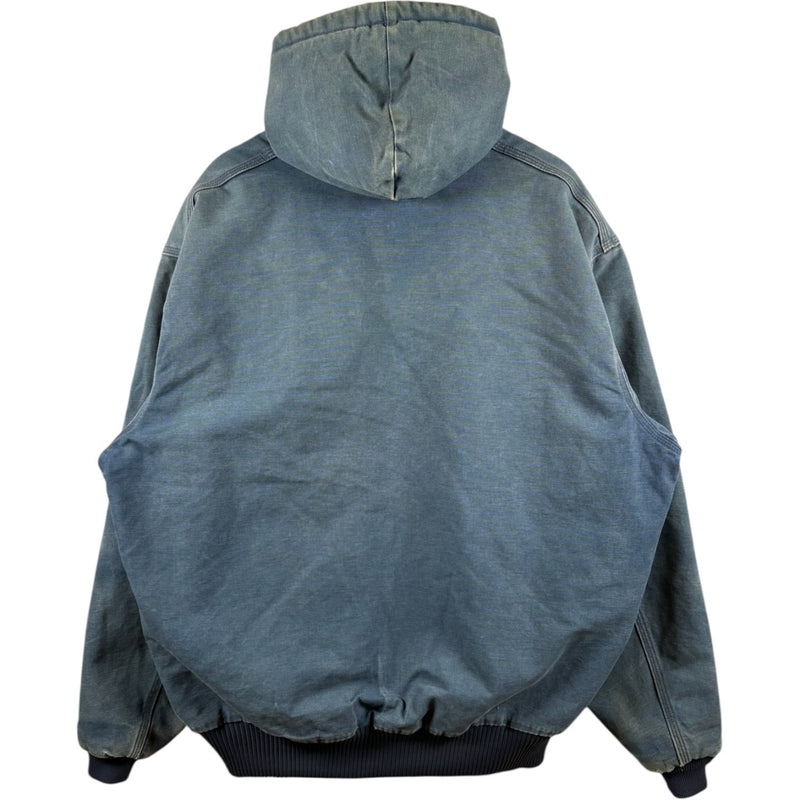 Vintage Carhartt Faded Full Zip Hooded Workwear Jacket