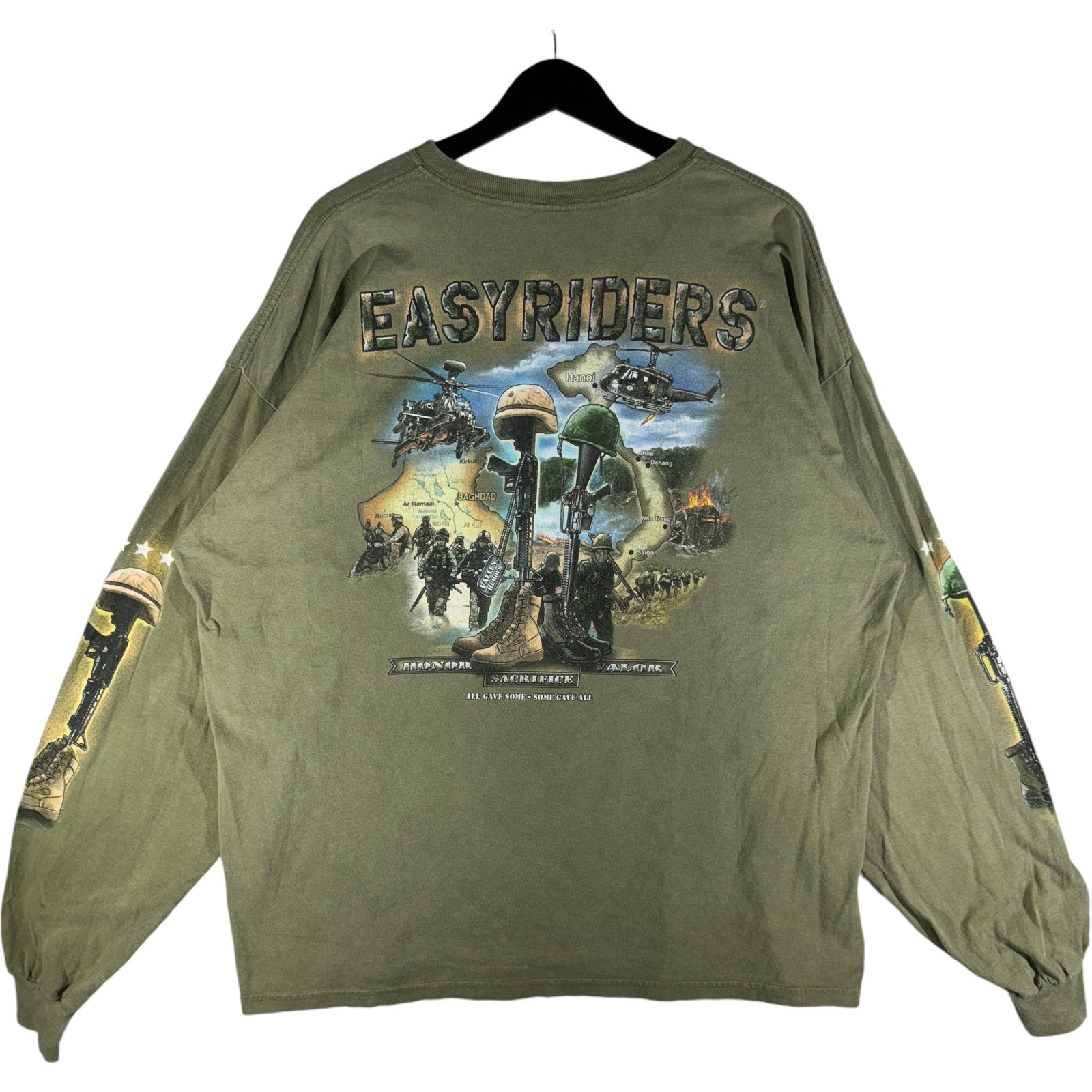 Vintage Fallen Heroes Easy Riders Memorial Biker Long Sleeve