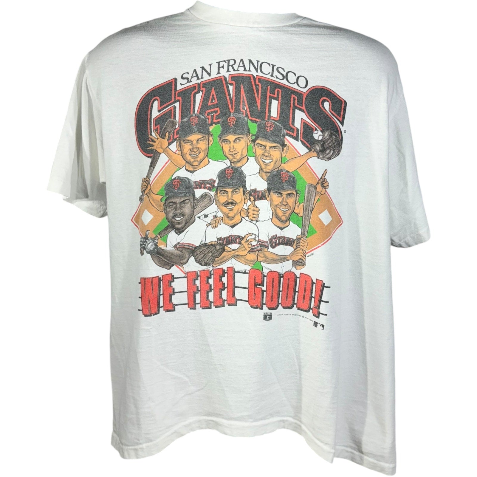 Vintage San Francisco Giants 'We Feel Good' Caricature Tee 1989