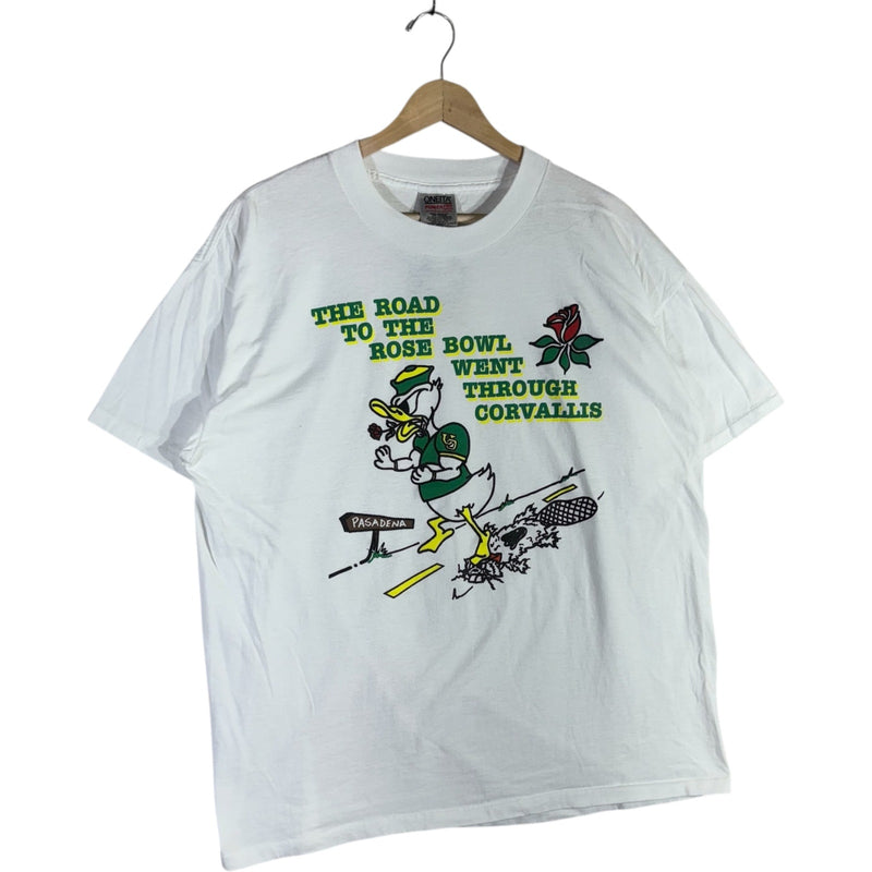 Vintage Oregon Ducks The Road To The Rose Bowl Quote Tee