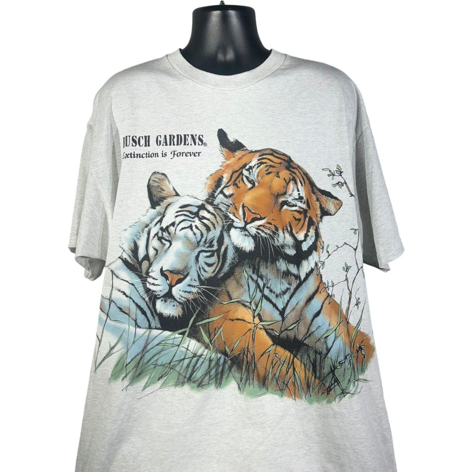 Vintage Busch Garden White and Siberian Tigers Souvenir Tee