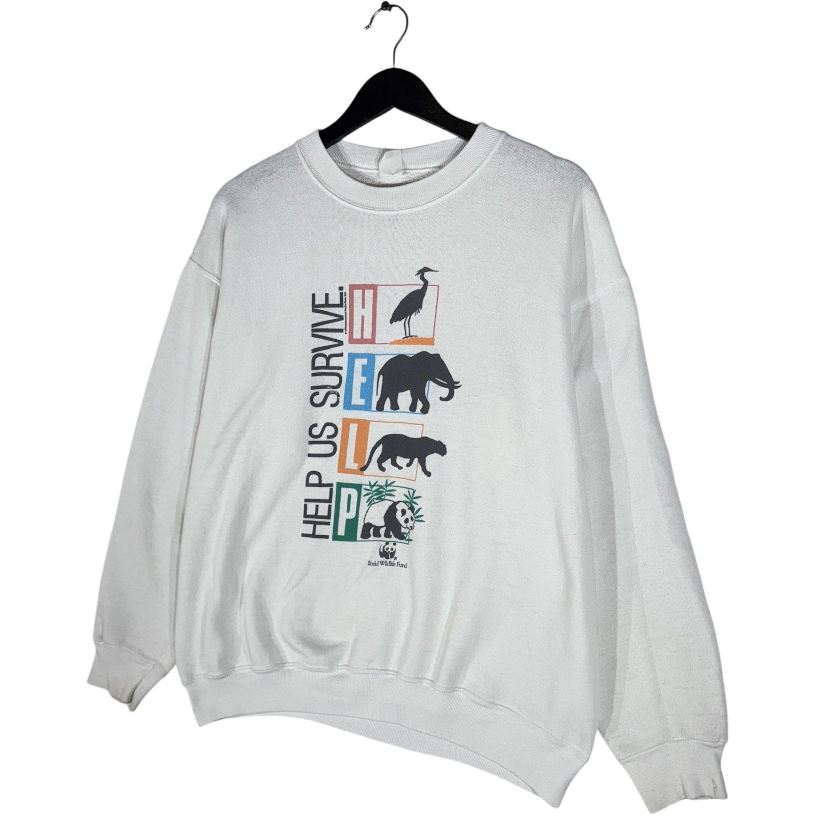 Vintage World Wildlife Fund "Help" Crewneck