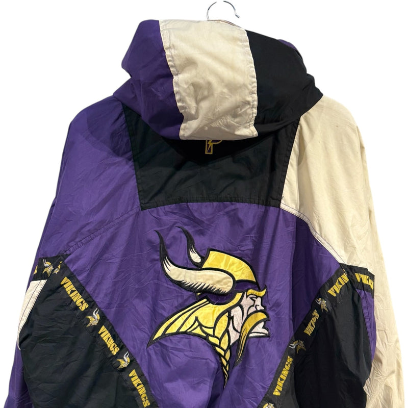Vintage Pro Player Minnesota Vikings Color Block NFL Puffer Jacket