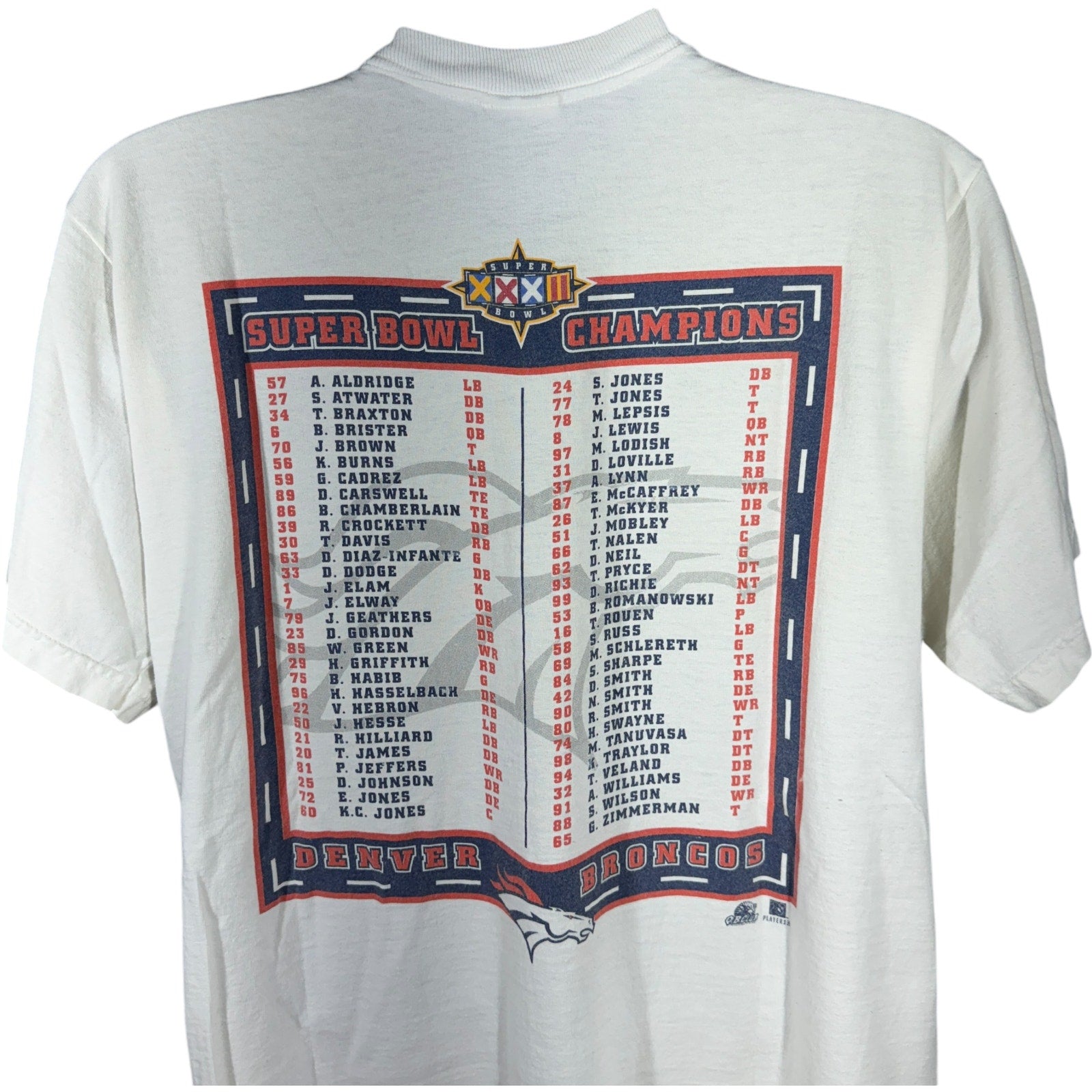 Vintage Denver Broncos Super Bowl XXXll Champions Caricature Pro Player Tee