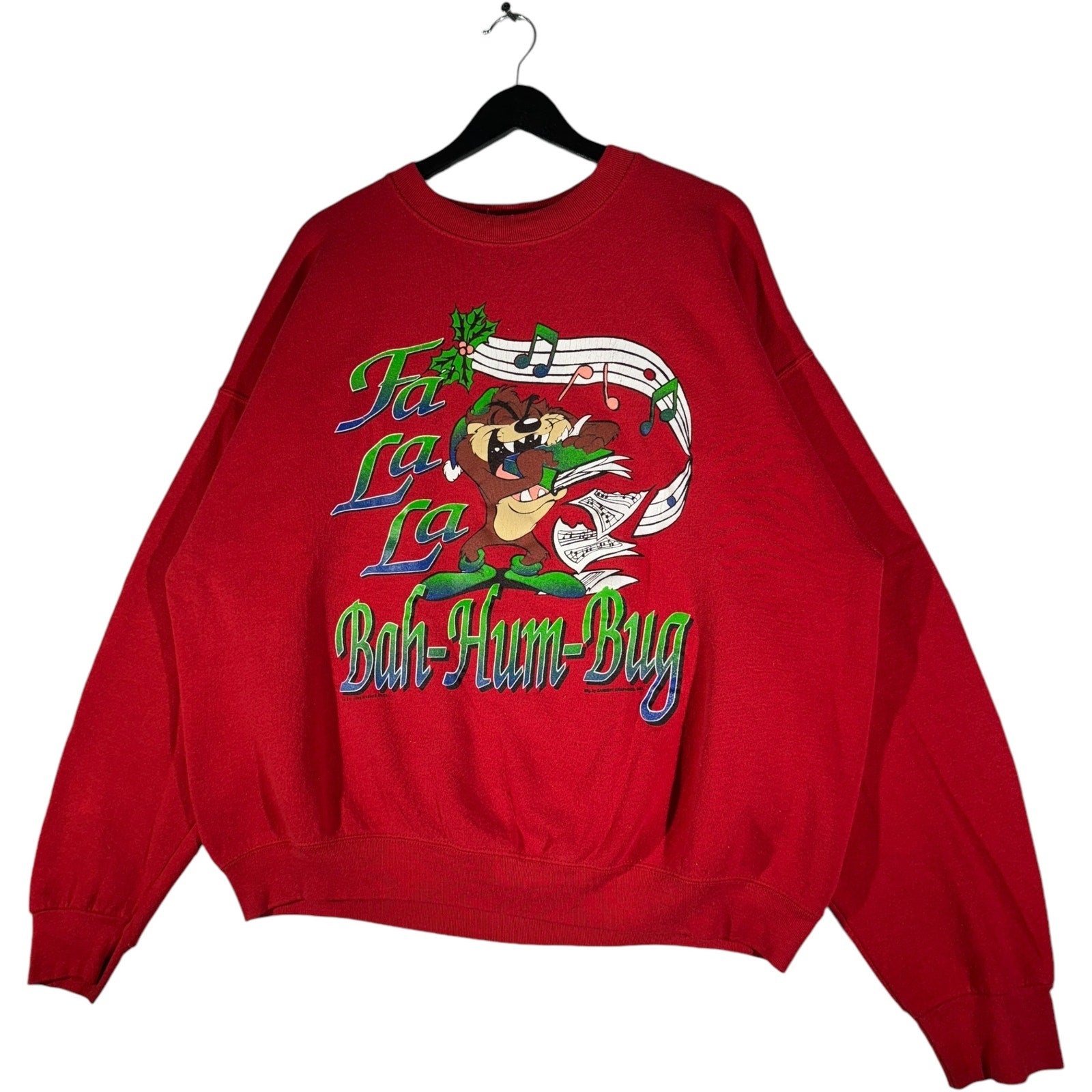 Vintage Looney Tunes Taz Singing Christmas Crewneck