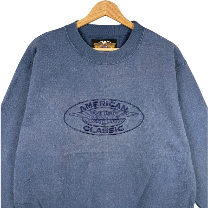 Vintage Harley Davidson American Embroidered Crewneck