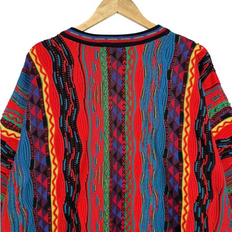 Vintage Tundra Coogi Style Knit V-Neck Sweatshirt