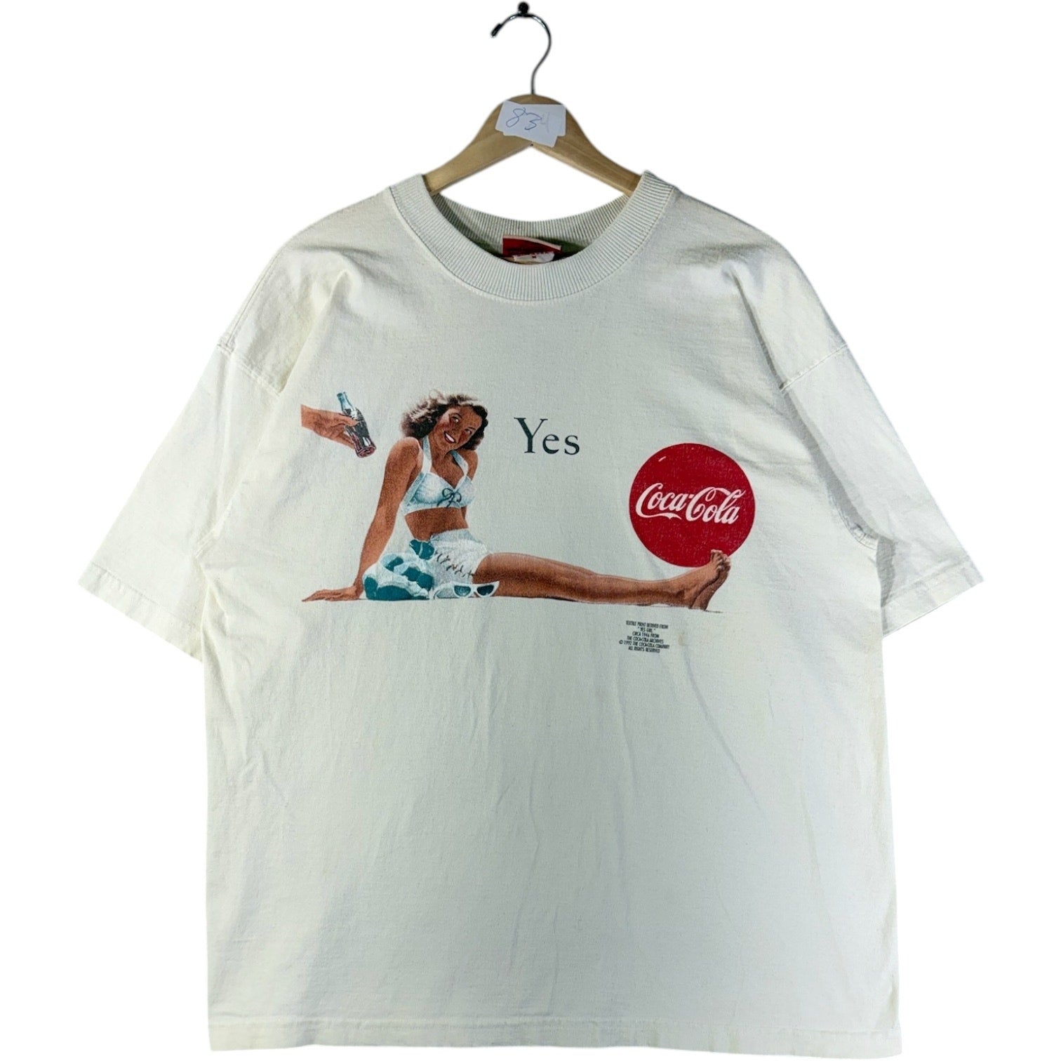 Vintage Coca-Cola Yes Retro Girl Graphic T-Shirt