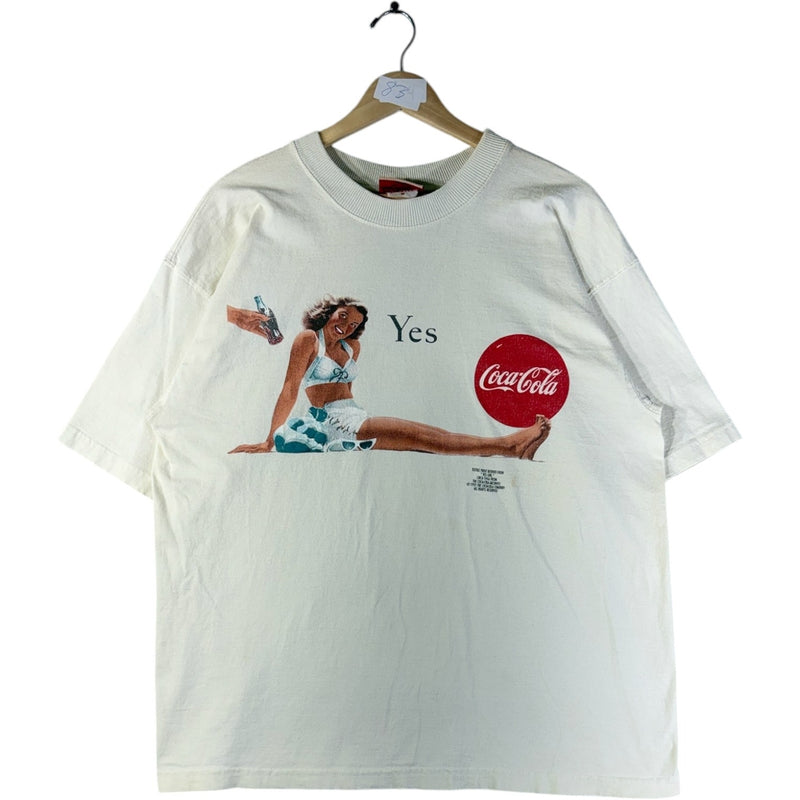 Vintage Coca-Cola Yes Retro Girl Graphic T-Shirt