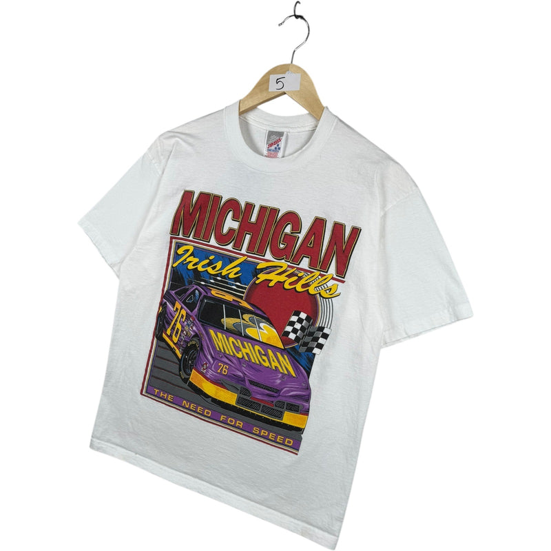 Vintage Michigan Irish Hills Racing Car Graphic T-Shirt
