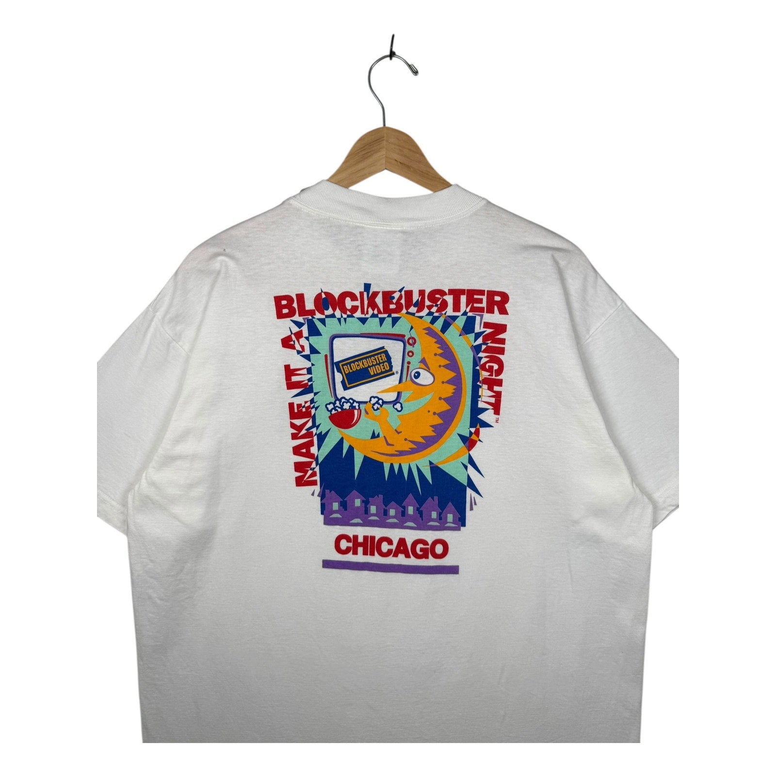 Vintage 90s Blockbuster Video Chicago T-Shirt